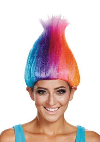 Click Here to buy Rainbow Colored Troll Wig for Adults from HalloweenCostumes, CDN Funds & Shipping