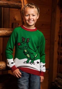 Boy's Reindeer Dinosaur Sweater