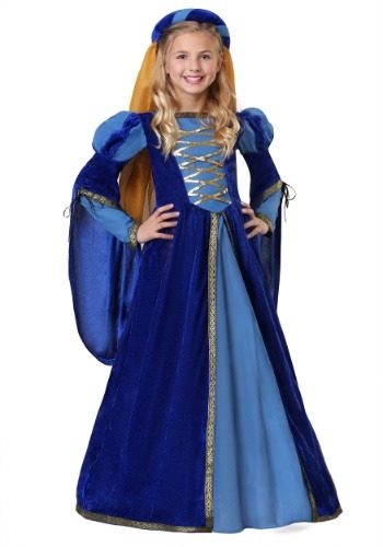 Click Here to buy Blue Renaissance Queen Girls Costume from HalloweenCostumes, CDN Funds & Shipping