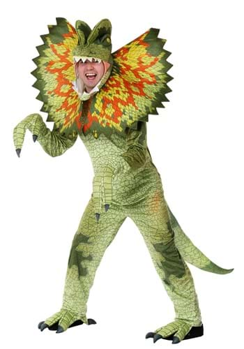 Click Here to buy Dilophosaurus Costume for an Adult | Dinosaur Costume from HalloweenCostumes, CDN Funds & Shipping