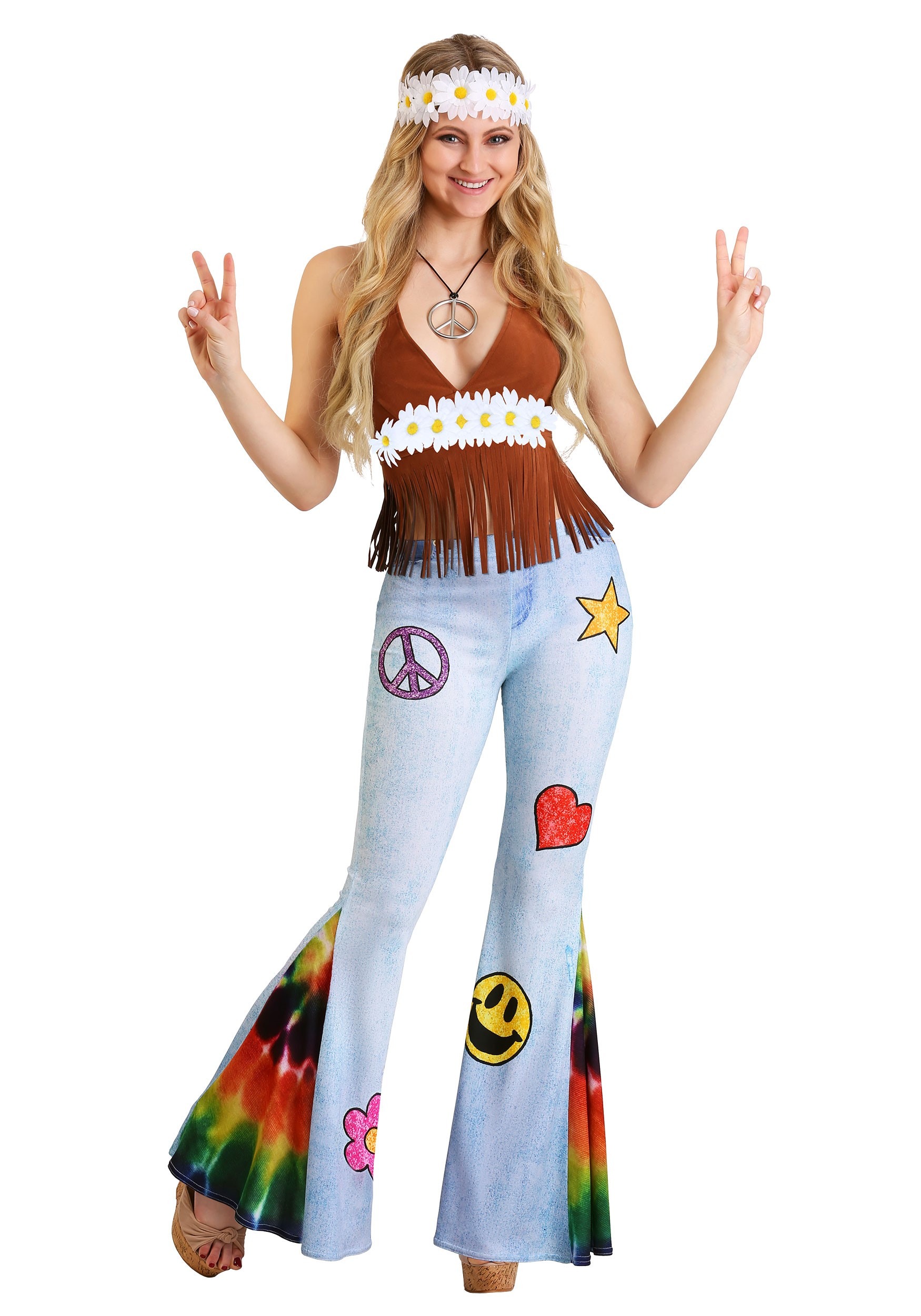 Fun Costumes Patchwork Hippie Costume Women s Multicolor S