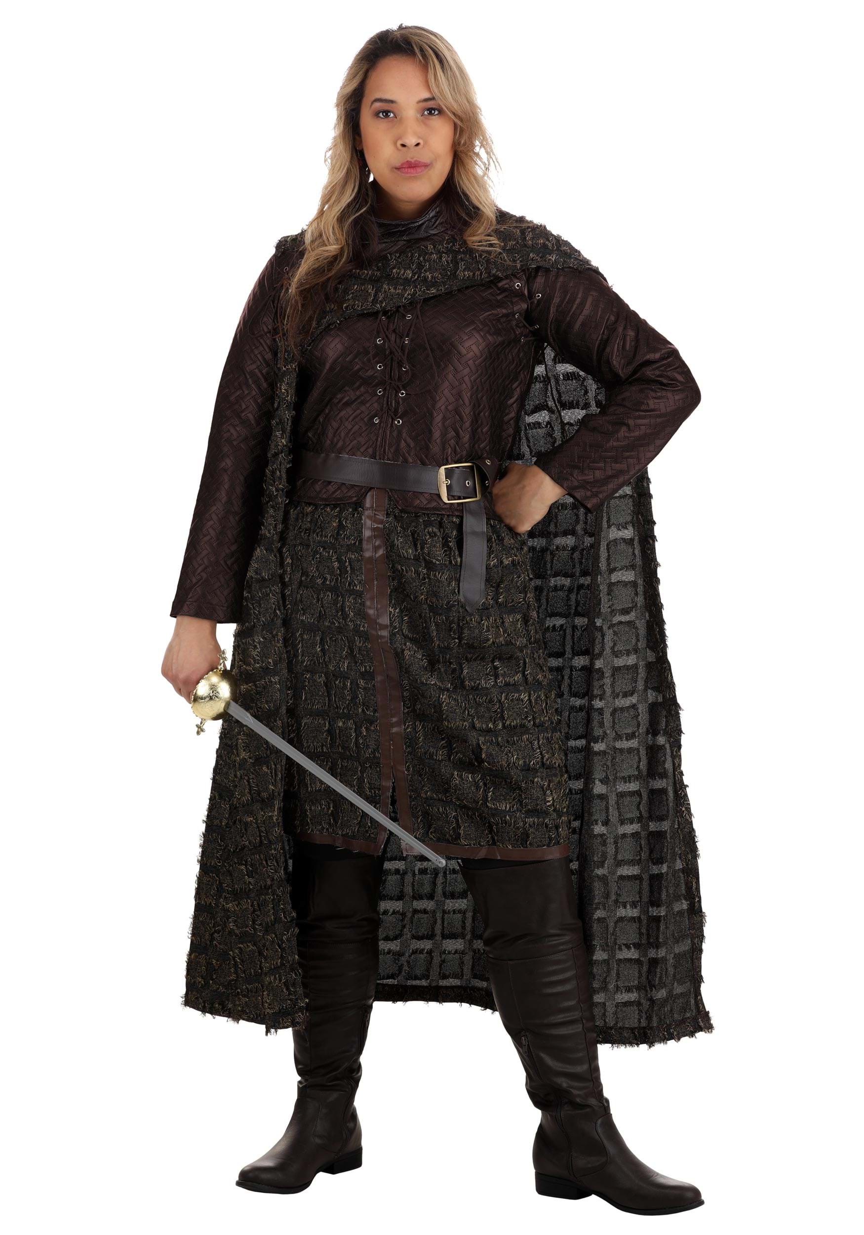 Women's Winter Warrior Costume With Cape & Jacket