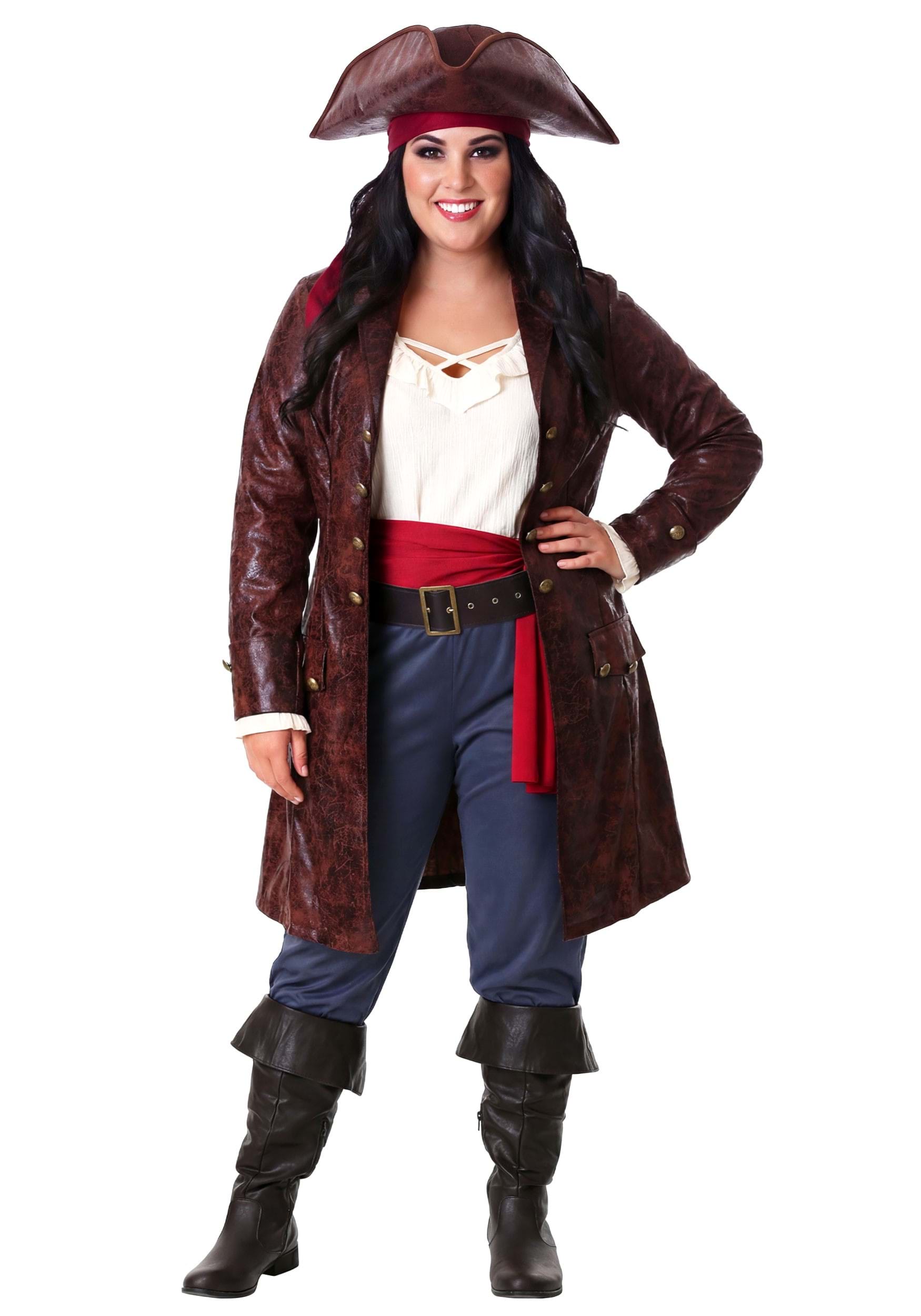 Plus Size Pretty Pirate Captain Costume for Women