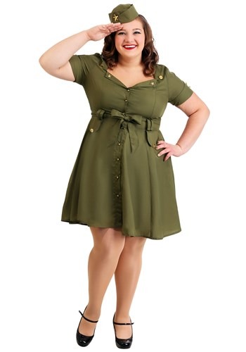 Click Here to buy Plus Size Womens Vintage Combat Cutie from HalloweenCostumes, CDN Funds & Shipping