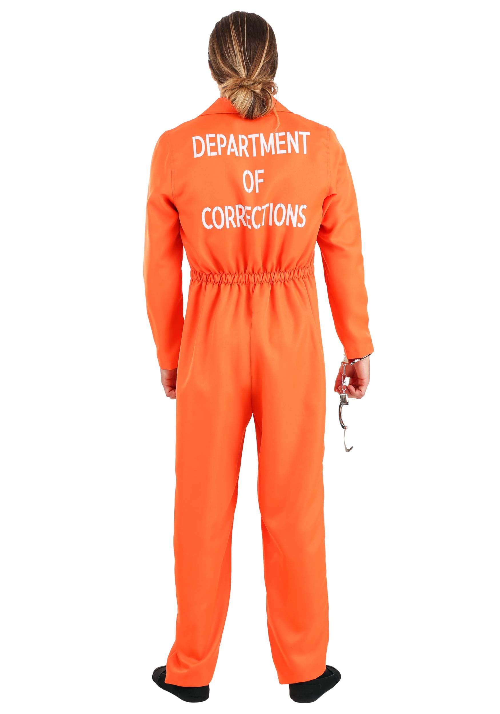 Orange Prison Men's Jumpsuit , Holes Costume