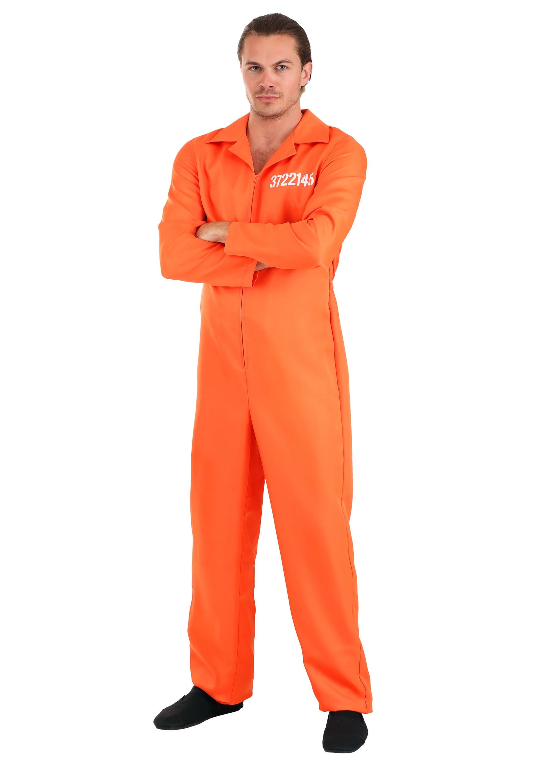 Orange Prison Men's Jumpsuit , Holes Costume