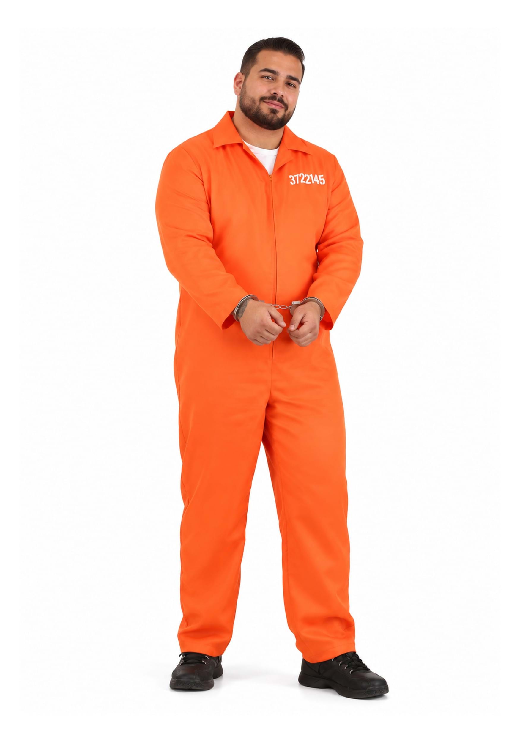 Men's Plus Size Orange Prison Jumpsuit