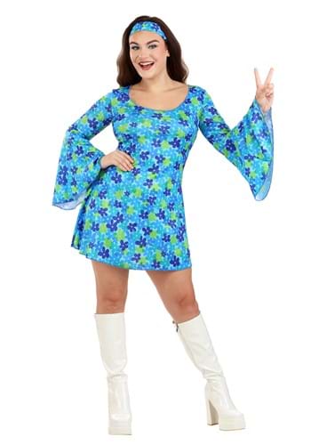 Click Here to buy Wild Flower 70s Hippie Dress Womens Costume | Hippie Costumes from HalloweenCostumes, CDN Funds & Shipping