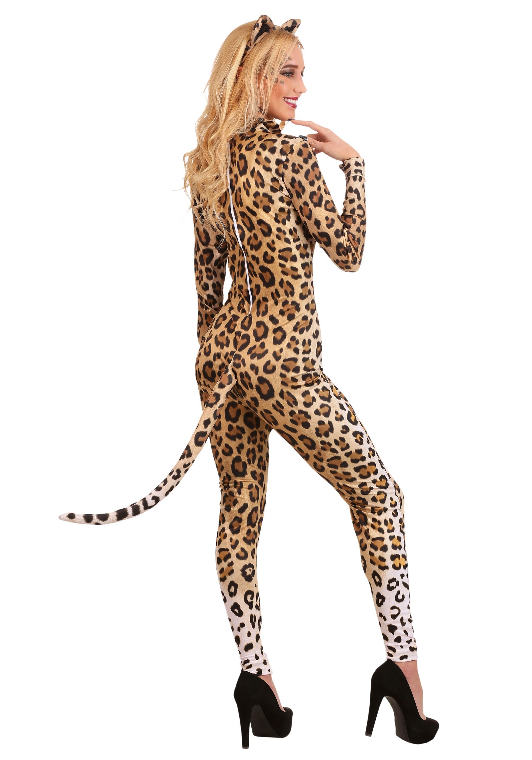 Women's Leopard Catsuit Costume Sexy Leopard Cheetah Halloween Costume  X-Small : : Clothing, Shoes & Accessories