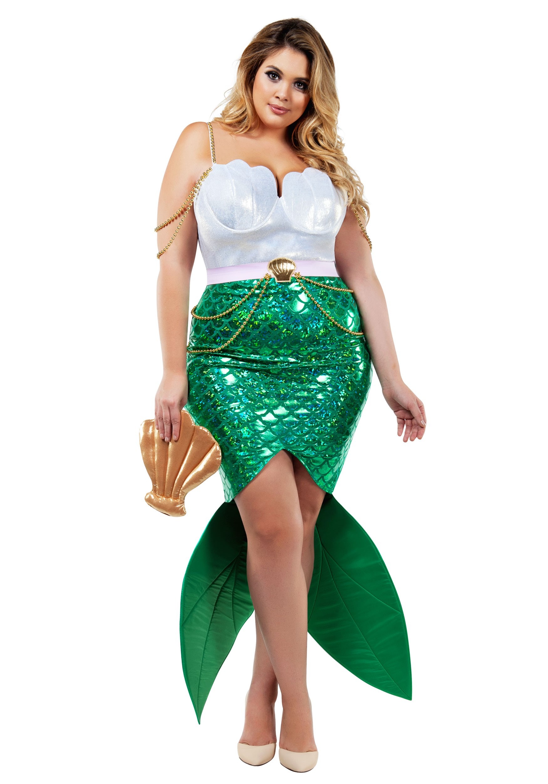 Plus Size Alluring Sea Siren Mermaid Costume For Women , Sexy Costume