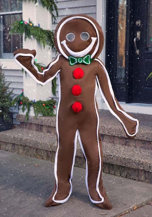 Red Christmas Gingerbread Men's Leggings, Christmas Party Meggings