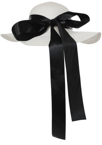 Click Here to buy White Straw Hat with Ribbon from HalloweenCostumes, CDN Funds & Shipping