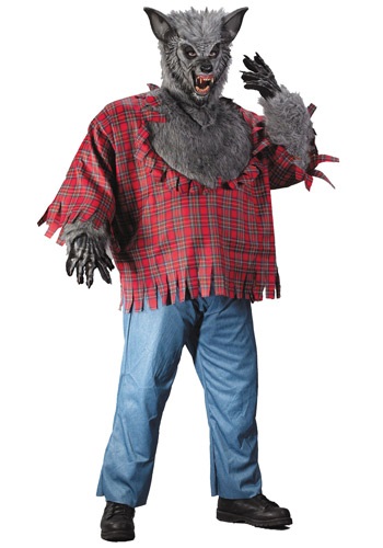 Gray Plus Size Werewolf Costume for Men