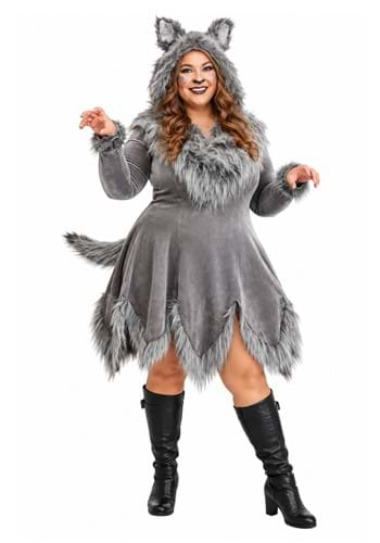 Plus Size Grey Wolf Costume for Women upd