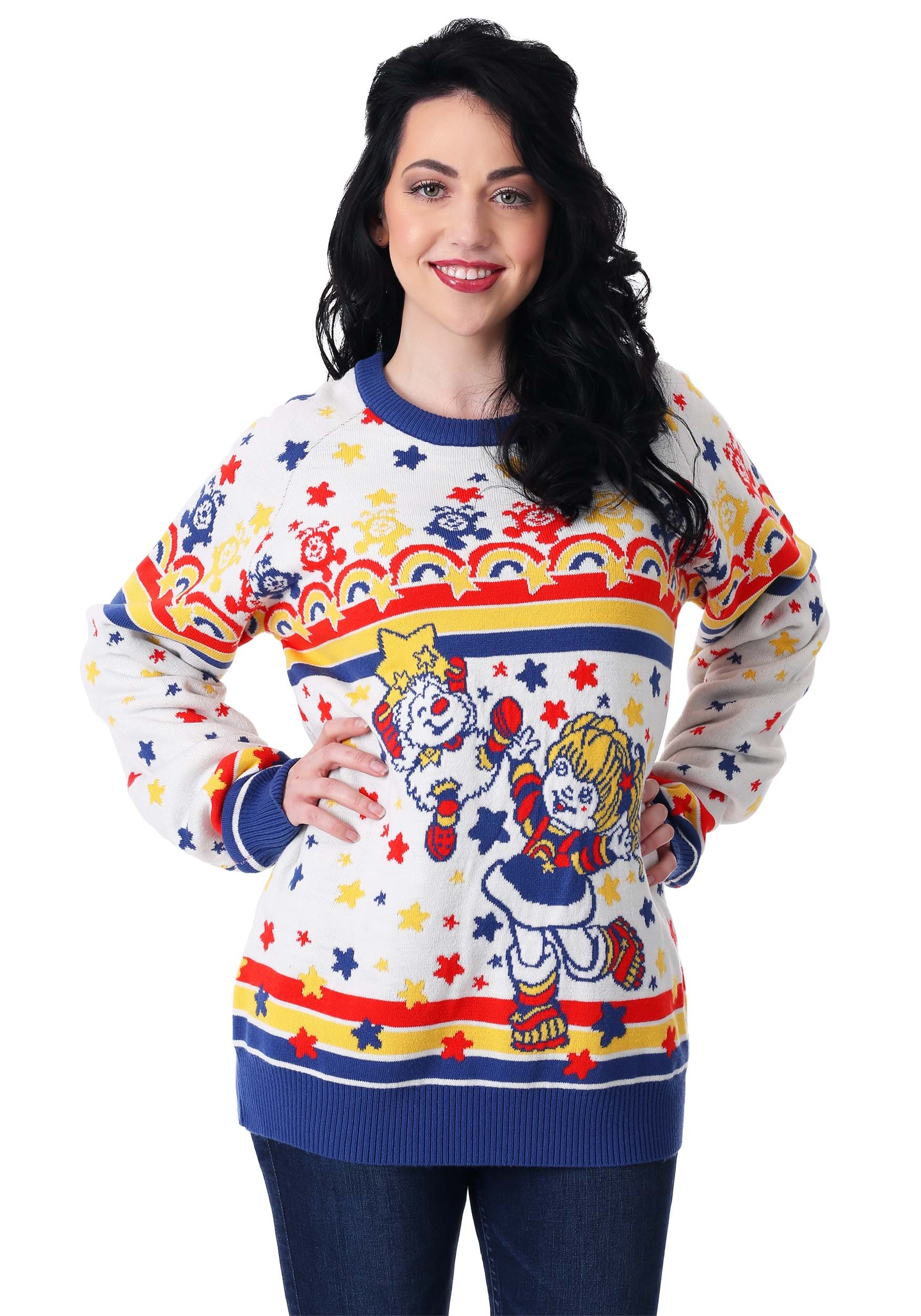 Adult Retro Rainbow Brite Ugly Christmas Sweater | FUN Sweaters