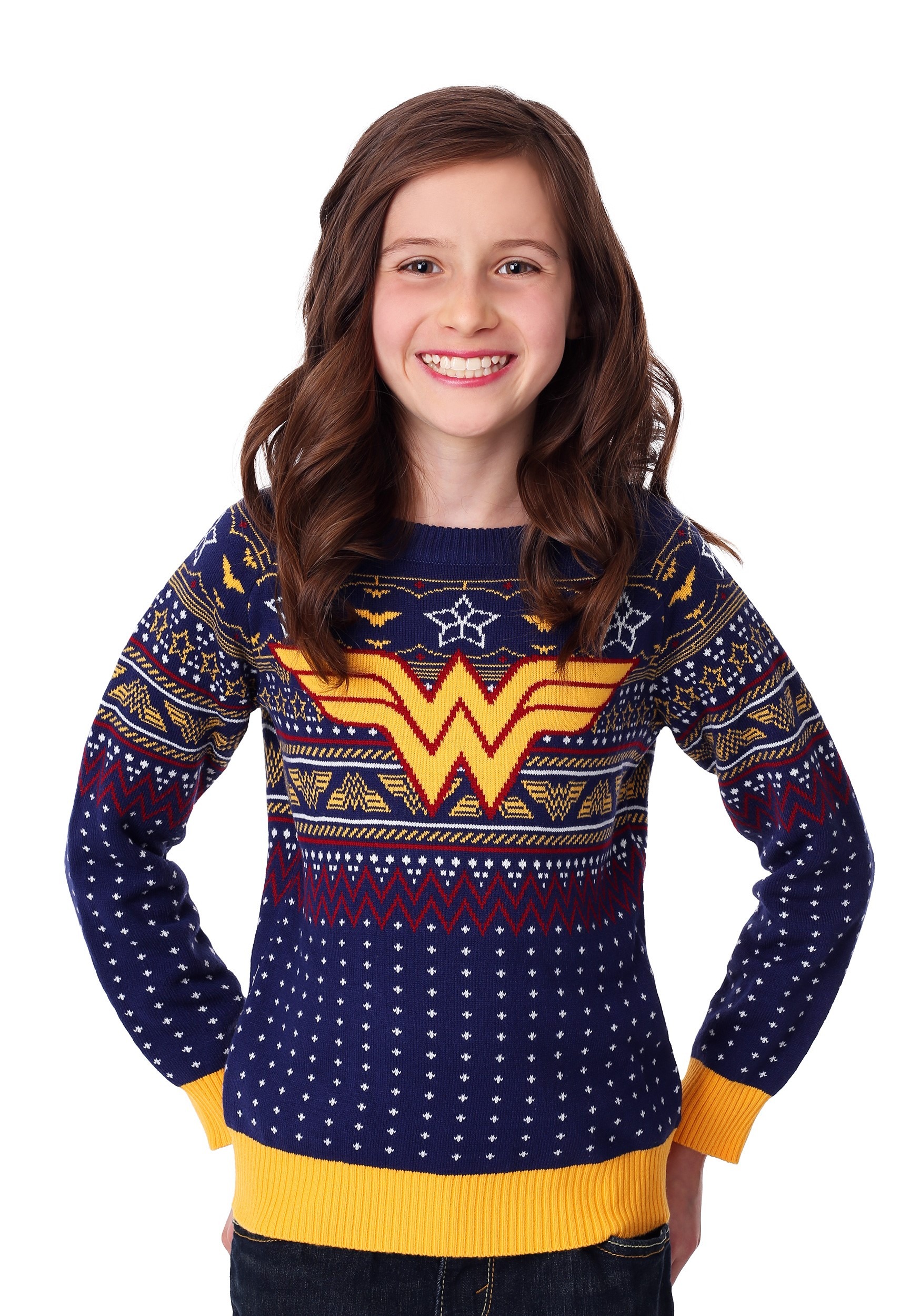 Wonder Woman Navy Kids Ugly Christmas Sweater