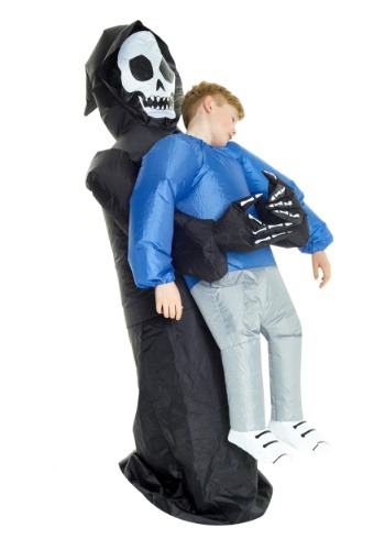 Click Here to buy Inflatable Grim Reaper Pick Me Up Kids Costume from HalloweenCostumes, CDN Funds & Shipping