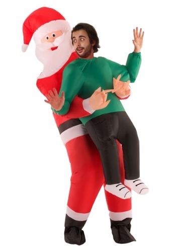 Click Here to buy Inflatable Santa Pick Me Up Adult Costume from HalloweenCostumes, CDN Funds & Shipping