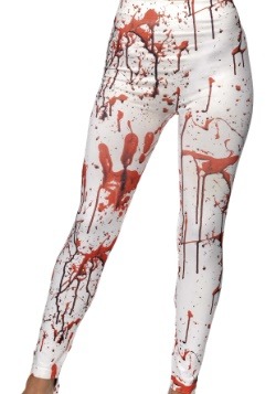 Women's White Blood Splattered Leggings