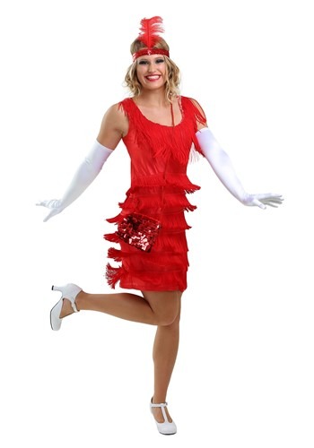 Red Flapper Fashion Dress Costume