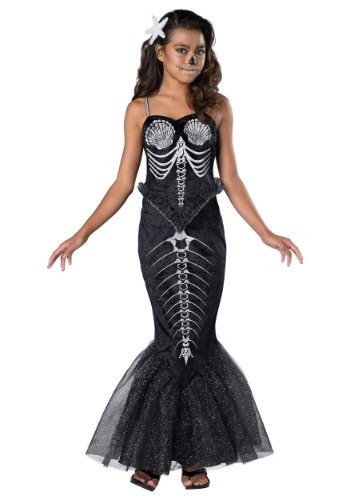 Click Here to buy Skeleton Mermaid Girls Costume from HalloweenCostumes, CDN Funds & Shipping