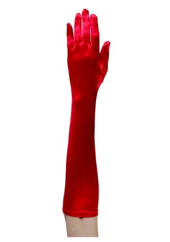 Elbow Length Red Gloves
