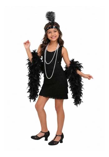 Child Black Fringe Flapper Costume Main 2
