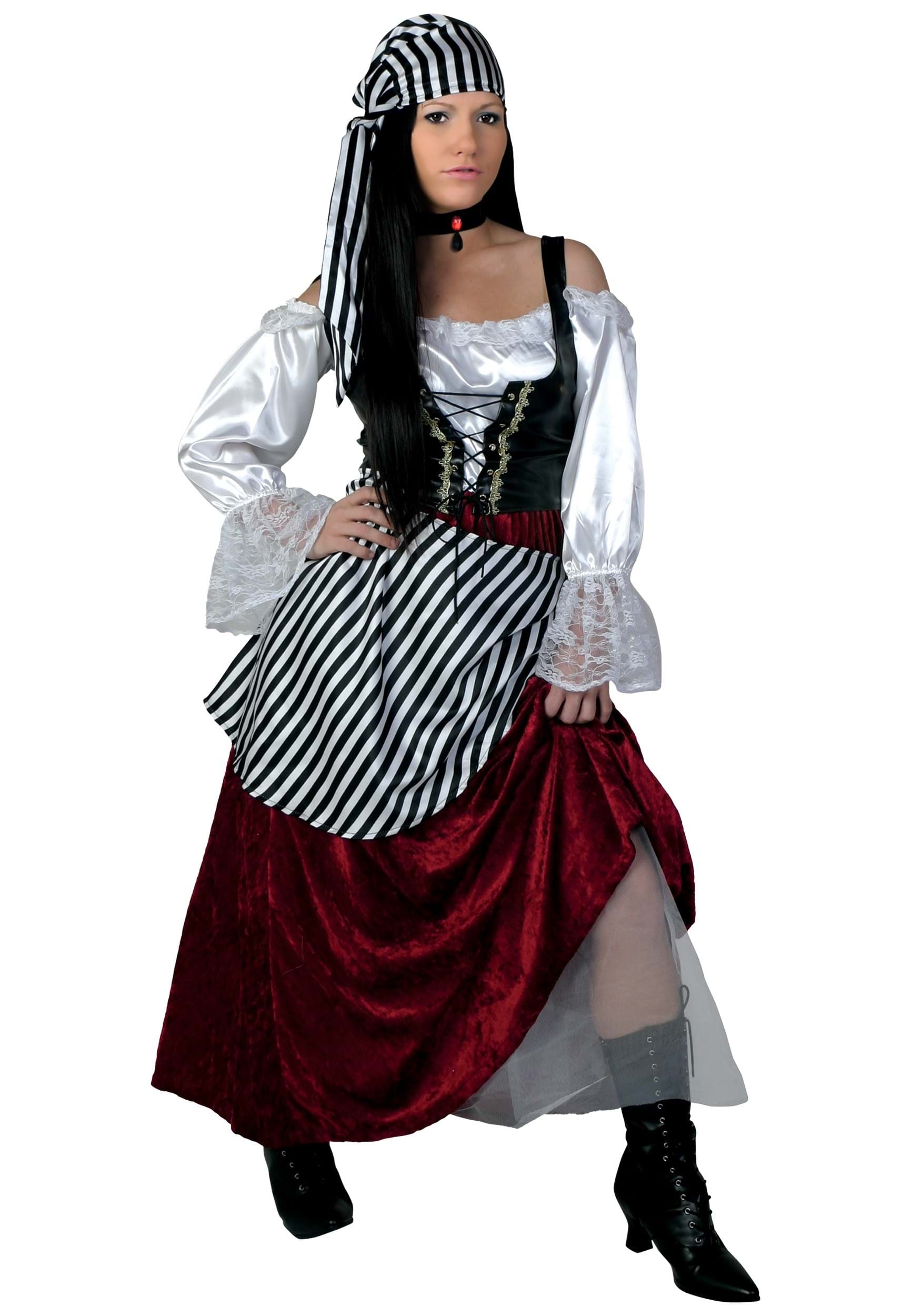 Fun Costumes Deluxe Pirate Wench Costume White Large (12-14)