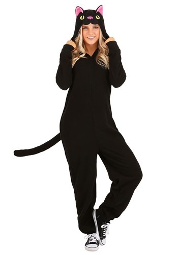 Click Here to buy Black Cat Onesie for Adults from HalloweenCostumes, CDN Funds & Shipping