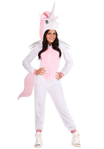 Click Here to buy Adult Jumpsuit Costume Unicorn  W/ Hooded Jumpsuit from HalloweenCostumes, CDN Funds & Shipping