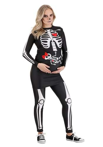 Womens Pregnant Skeleton Maternity Costume | Made by Us Costumes