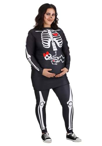 Click Here to buy Womens Plus Size Maternity Skeleton Costume from HalloweenCostumes, CDN Funds & Shipping