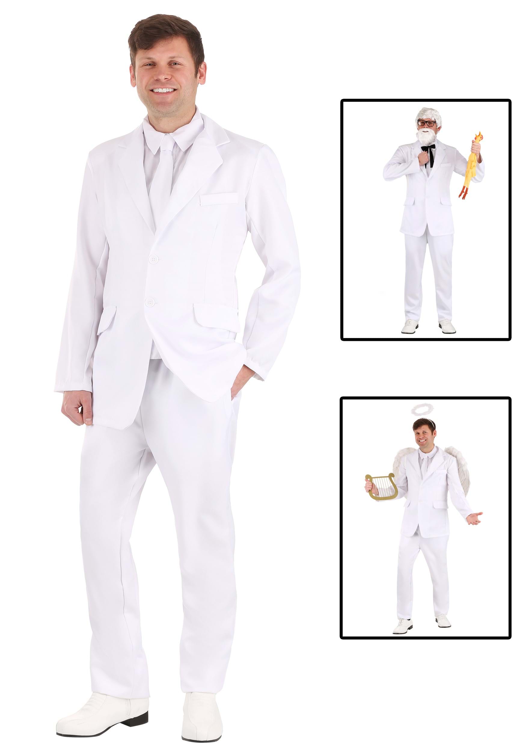 Men's White Suit Costume, Mens Angel Costume