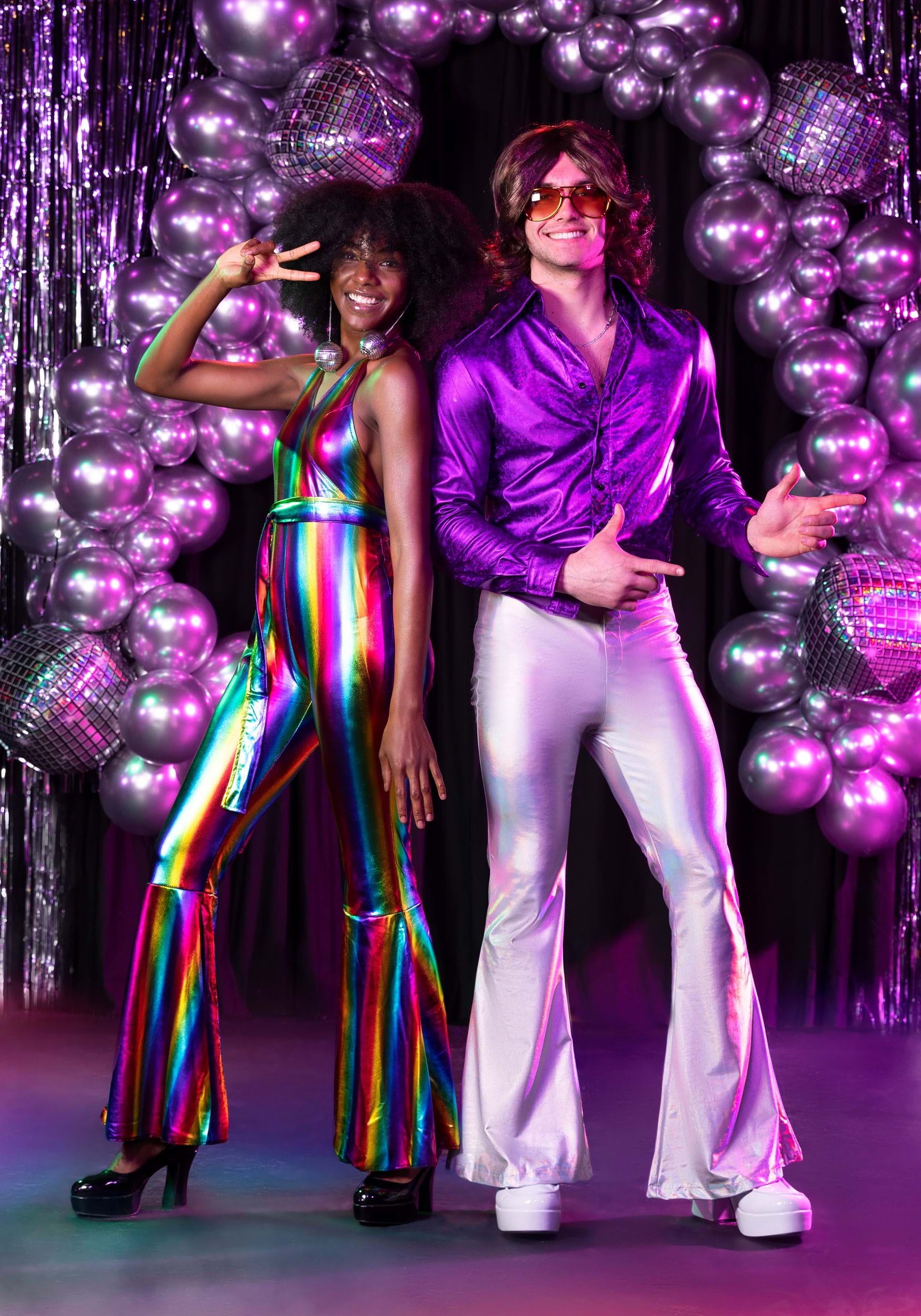 Holographic Disco Pants for Men