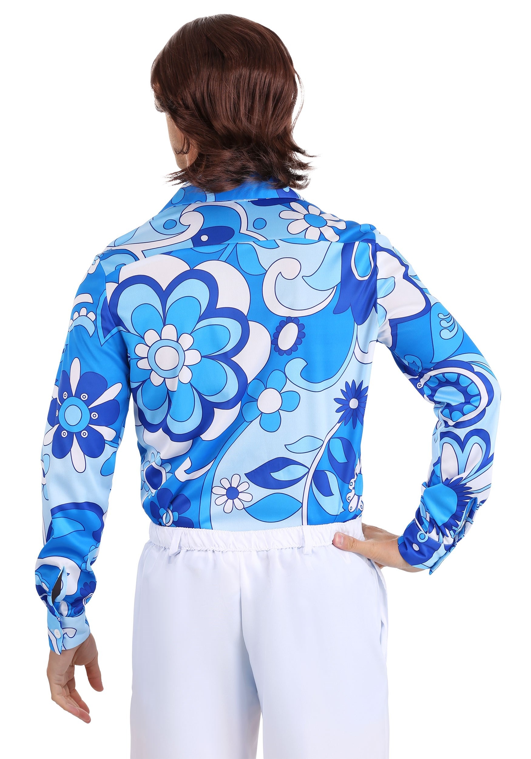 Blue Flower Disco Shirt For Men