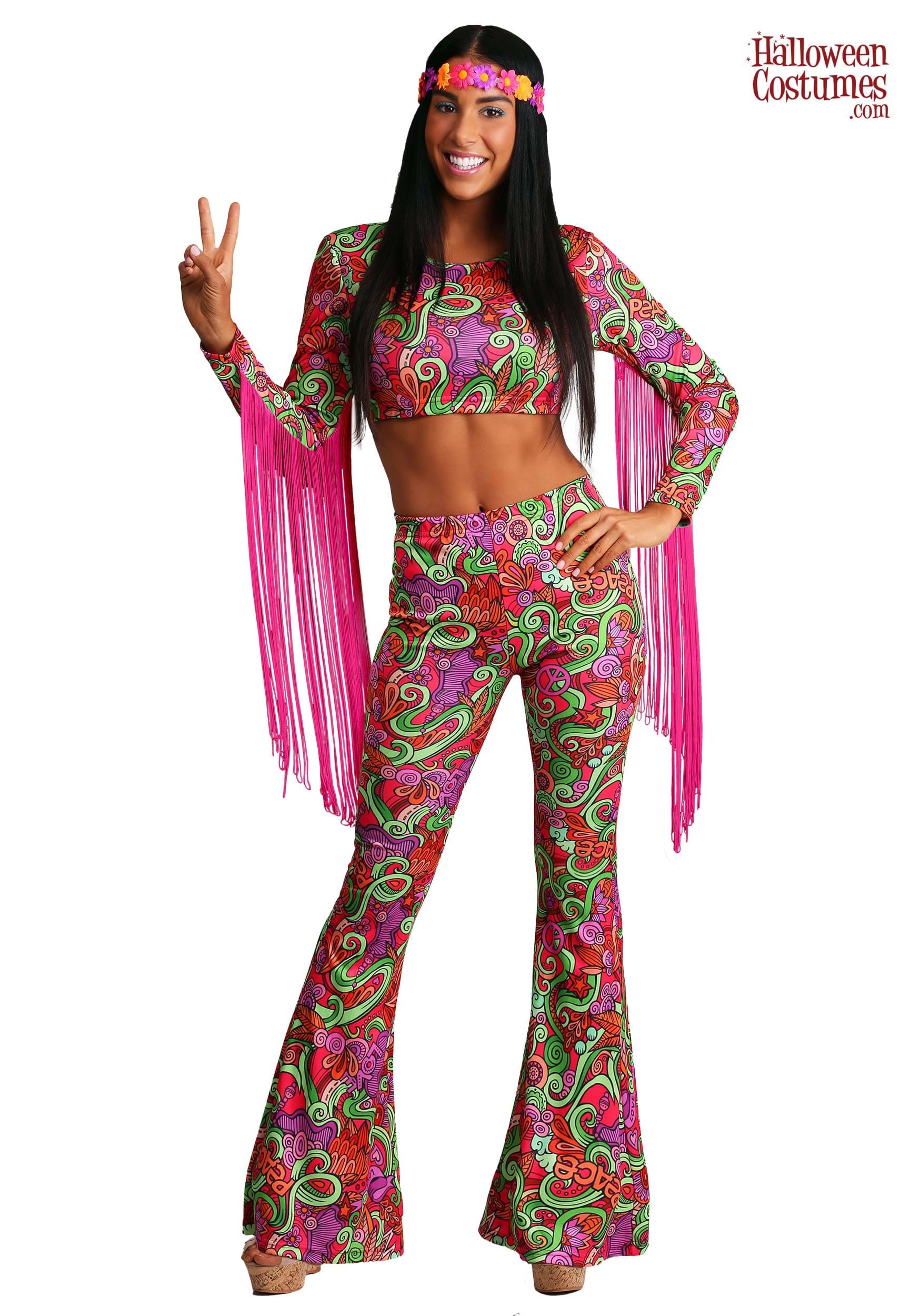 Womens World Peace Hippie Costume