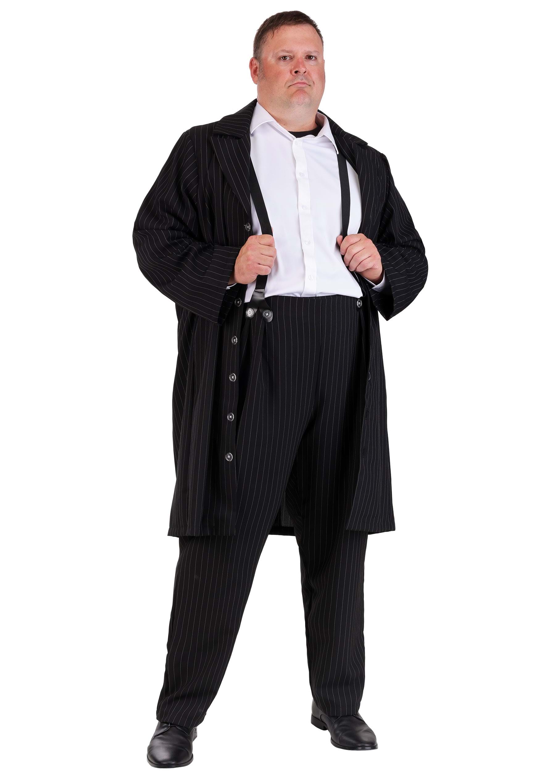 Men’s Vintage Style Suits, Classic Suits Mens Plus Size Black Zoot Suit Costume $83.99 AT vintagedancer.com