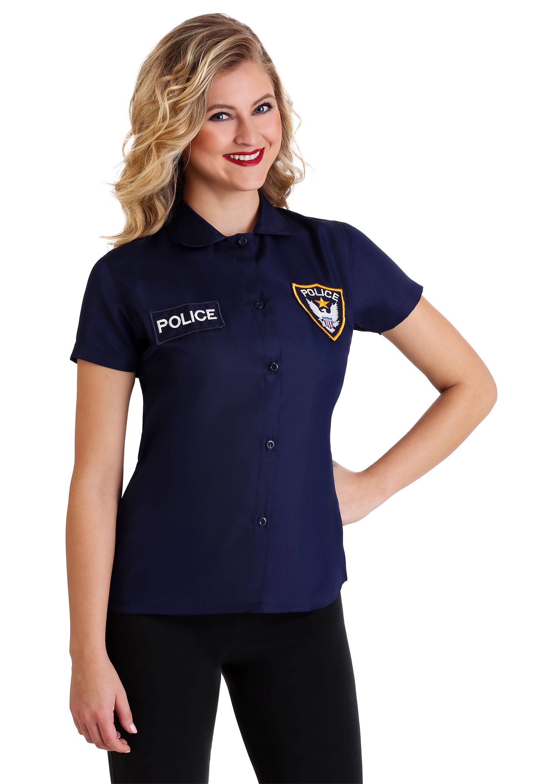 Plus Size Women's Police Shirt Costume , Adult Costume T-Shirts