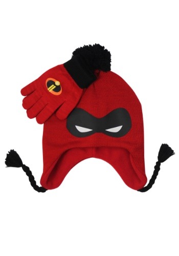 Click Here to buy Kids Incredibles Mask Knit Peruvian Hat & Glove Set from HalloweenCostumes, CDN Funds & Shipping