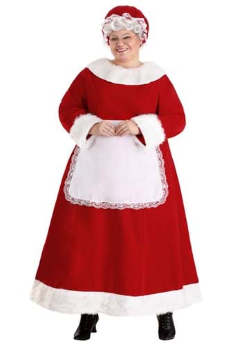 Click Here to buy Womens Plus Size Deluxe Mrs Claus Costume from HalloweenCostumes, CDN Funds & Shipping