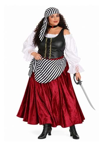 Plus Size Pirate Wench Deluxe Womens Costume New Main