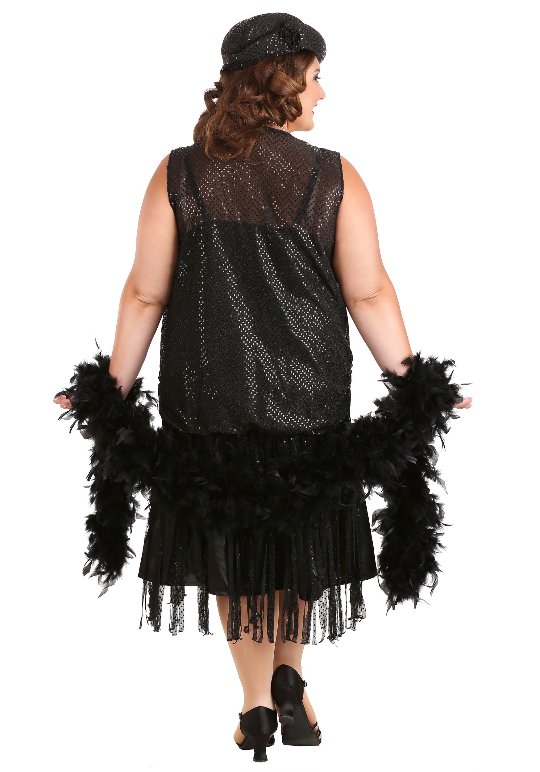Women's Plus Size Black Jazz Flapper Costume , Exclusive