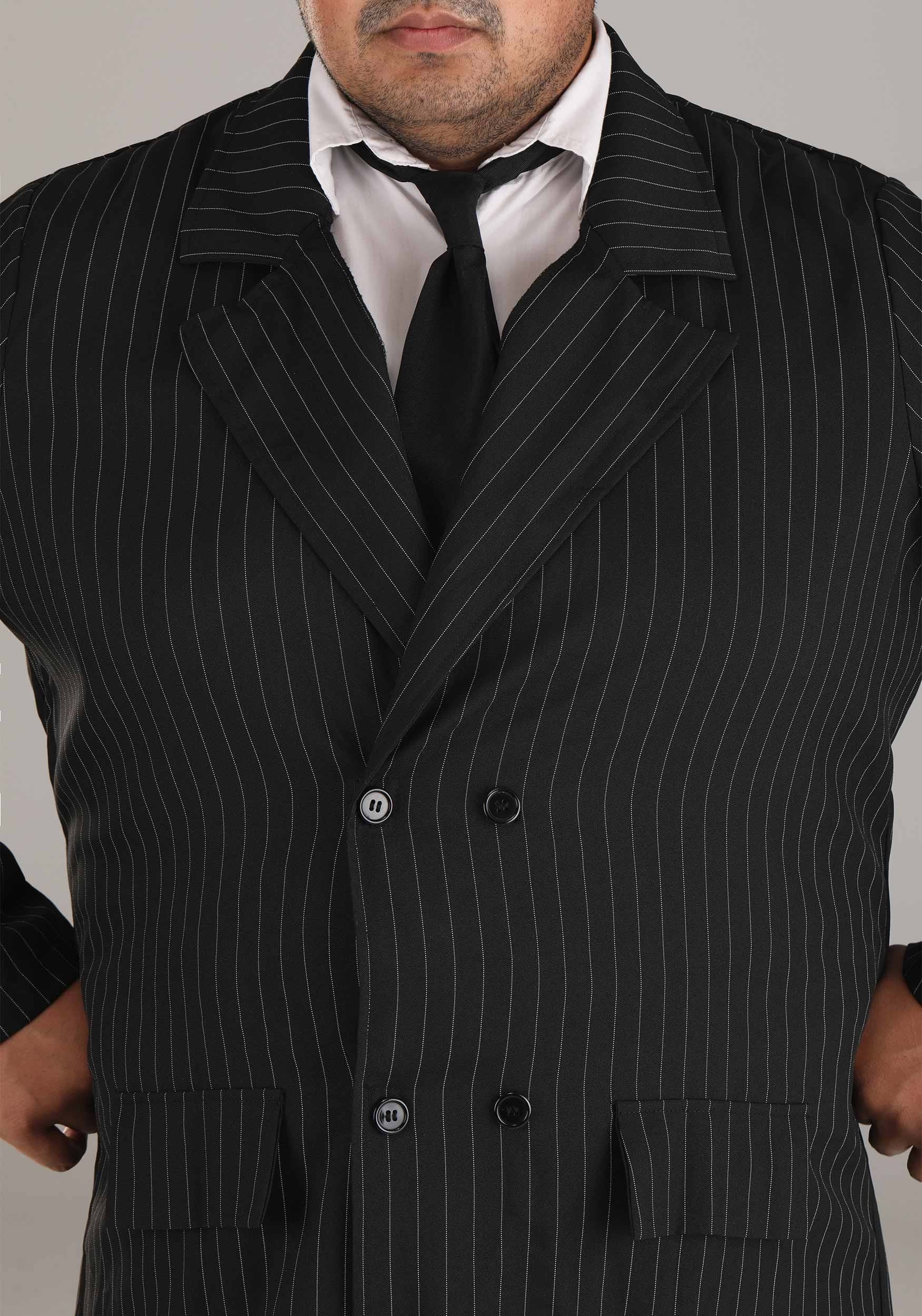 Gangster Plus Size Pinstripe Costume , Mobster Costume