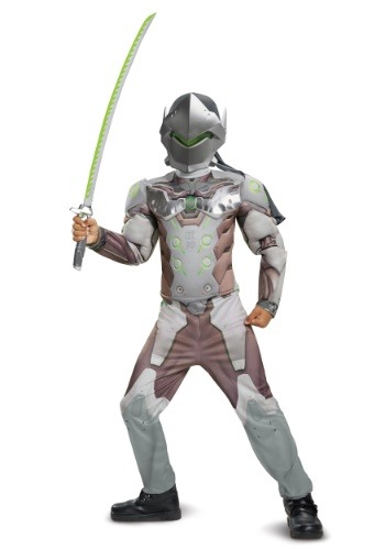 Click Here to buy Overwatch Genji Classic Boys Muscle Costume from HalloweenCostumes, CDN Funds & Shipping