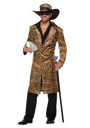 Click Here to buy Mens Funky Leopard Pimp Costume from HalloweenCostumes, CDN Funds & Shipping