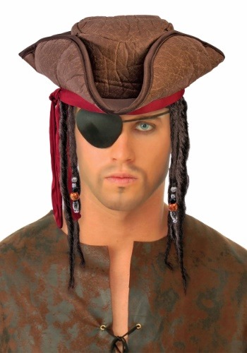 Click Here to buy Pirate Hat with Dreads from HalloweenCostumes, CDN Funds & Shipping