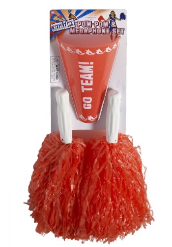 Click Here to buy Red Cheerleader Pom Pom & Megaphone Set from HalloweenCostumes, CDN Funds & Shipping