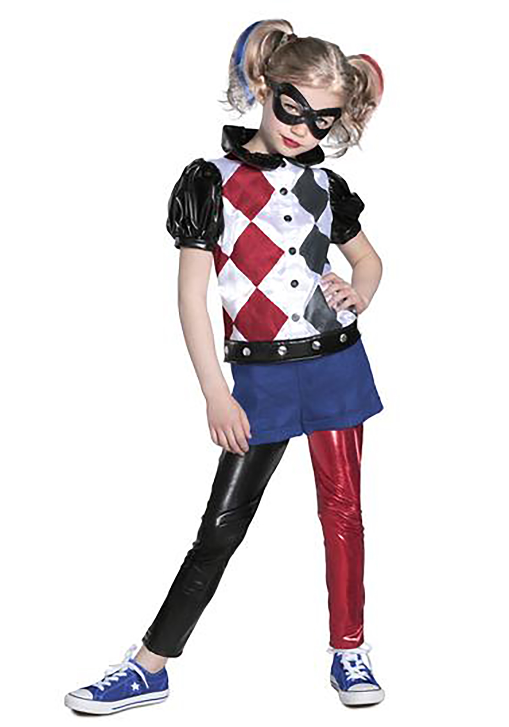 X-E3-3 DC Superhero Girls Harley Quinn Value Girls Book Week Halloween  Costume 