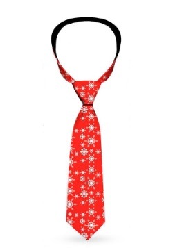 Mens Holdiay Snowflakes Red Necktie