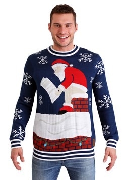 Tipsy Elves Mens Roof Santa Ugly Christmas Sweater